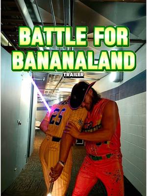 A post by @christian_dearman1 on TikTok caption: Battle for Bananaland🎬 Releases this Sunday at 8pm ET on YouTube!!⚔️🔥 subscribe with the link in bio to watch🙌 #movie #trailer #baseball #battle #starwars #epic #bananaland #fypシ @Zachary "Bambam" Blankenship @Maceo Harrison @VAVA @Alex Ziegler @Jackson Olson @DJTheInvader @Jake Lialios @MichaelDeeb42 @Split 