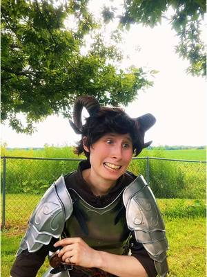 A post by @only1one1me on TikTok caption: ✨Oof✨ #funny #fae #satyr #armor #cosplay #dnd #dndtiktok #fantasy 