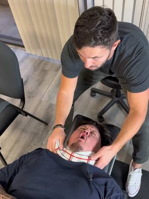 A post by @occhiropractor on TikTok caption: Finally getting the pressure off his spine #chiropractor #fyp #adjustment #sciatica 