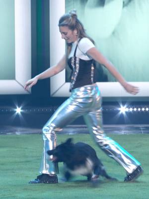A post by @agt on TikTok caption: @ronidogdance and Rhythm are the ultimate duo! @nbc's #AGT is streaming now on @peacock.