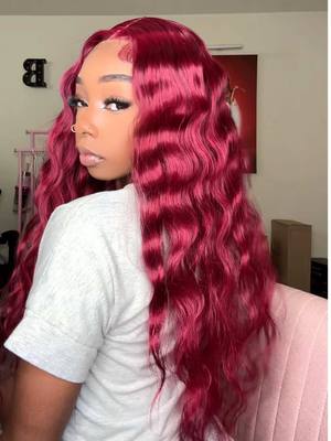 A post by @prettyb.eeeee on TikTok caption: Wig details : 24 inch , 4x4 closure , 99J burgundy , 180% density wig from @Queen Mary Hair . ✨