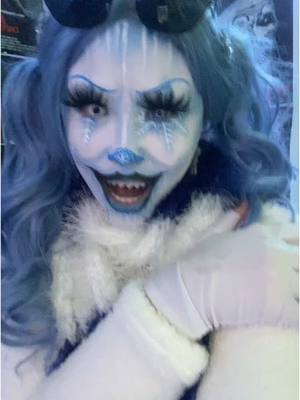 A post by @luciateursoul on TikTok caption: Tew cold 🥶 #snowflakeclown#clown#clownmakeup#horror#mua#winterclown#snow#winter#creativemakeup#transition#fyp 