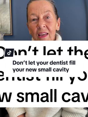 A post by @drelliephillips on TikTok caption: Don’t let your dentist fill your new small cavity #smallcavity #fillingacavity #cavitycheck #cavities 