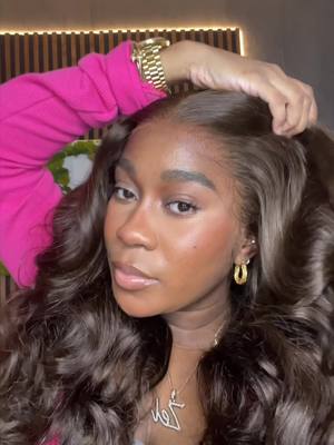 A post by @tropictouches on TikTok caption: 🤎 ~ Hair Info: 26 inch #4 chocolate brown Body wave 13x4 HD lace frontal wig 250% density  ~ bitter sweet post 🤎 