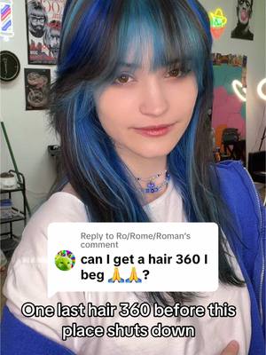 A post by @x_planet.marz_x on TikTok caption: Replying to @Ro/Rome/Roman @Misfits Hair Co. this the Best I got 💔💔 || #bluehair #hair360 #shag #mlp #djpon3 