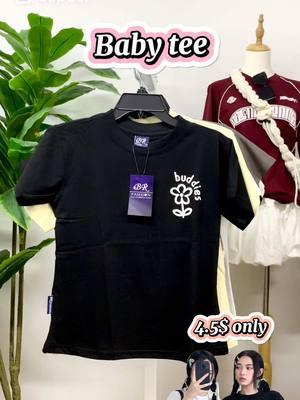 A post by @bc_mall028 on TikTok caption: 💥Baby tee សាច់ស្អាតខ្លាំងៗ ថតផ្ទាល់ ស្រឡាញ់អាចកម្មង់បានណា💜🌸🍀#ឈូកមាស #បឹងសាឡាង #Nail #babytee 