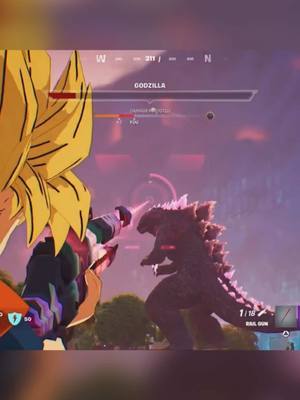 A post by @savedbyparis on TikTok caption: Godzilla in Fortnite is CRAZY 😳🔥 #fortnite #fortniteclips #goku #dragonball #dragonballsuper #gamingclips #fyp #godzilla #godzillafortnite 