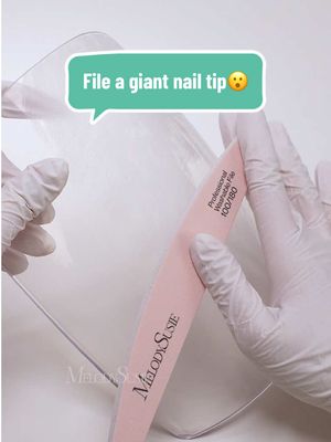 A post by @melodysusie on TikTok caption: File a giant nail tip😮 My client said this nail tip could be used by dinosaurs🤣🤣 👉Follow us for more nail art fun #melodysusie #melodysusienails #nailtools #nailart #nailchallenge #nailtutorial #nailtechlife #nailtechcheck #nailtechproblems #nailtechnician #nails #nailbeginner #nailpro #naillover #nailhack #nailtips #nailtip #nailtok #nailsoftiktok #nailfunny #nailart 