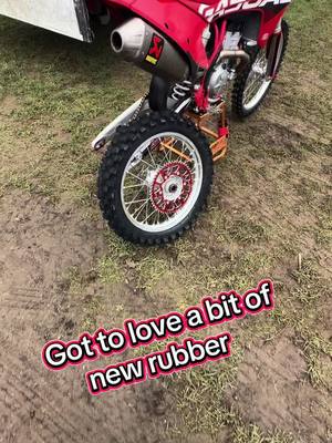 A post by @brh_moto_sales on TikTok caption: Got to love a bit of new rubber #Pirelli ##tyres##motocross##gasgas##mc350##dirtbike@@philhedges27