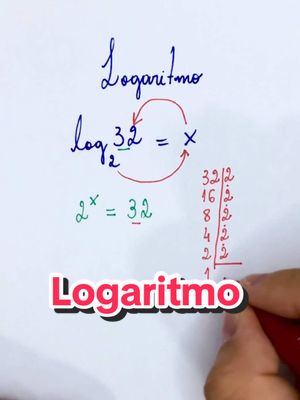 A post by @matematicacomfb on TikTok caption: Logaritmo - o básico #matematica #logaritmo #aula #ensinar 