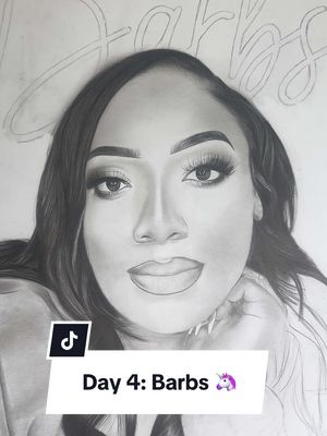 A post by @bblessed.bbeauty on TikTok caption: I forgot to post Day 3 🤣 but the @𝐁𝐀𝐑𝐁𝐒 🦄 drawing is coming out so flawless! I’ll be live again later today so, TUNE IN! Our last 24hrs together 😭🫶🏽 