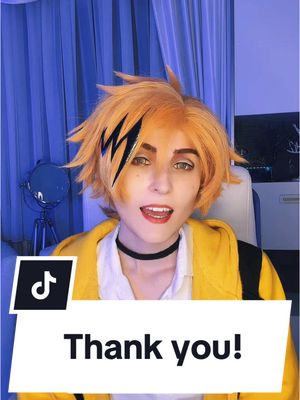 A post by @denki.darling on TikTok caption: My Thank you to YOU ⚡️💙 Thank you for everything. #myheroacademia #denki #denkicosplay #tiktokban 