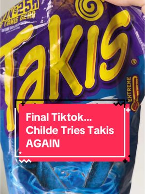 A post by @souleaterwill on TikTok caption: recreation of the FIRST TikTok that got me popular… Childe tries Takis, in 2025… Goodbye everyone ❤️ #childe #GenshinImpact #tartaglia 