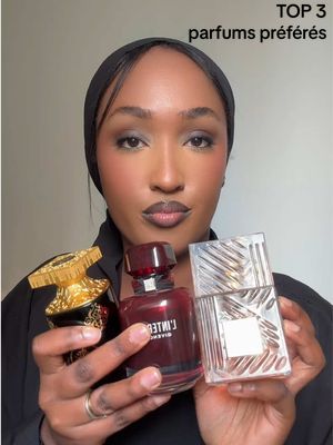 A post by @thefleurdusiel on TikTok caption: Mon top 3 parfums :  1. Madawi @Arabianoud  2. Khamrah @Lattafa Perfumes (dispo chez BAYTI Boutique -15 % avec HANNA15)  3. Interdit Rouge @Givenchy Beauty  #parfumspreferes #khamrahlattafa #interditrouge #madawiperfume 