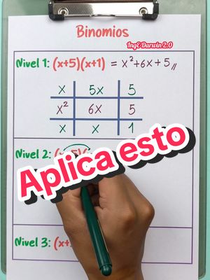 A post by @inge_darwin on TikTok caption: Producto de binomios. 🤫✌️ #ecuaciones #algebra #razonamientomatematico #ingedarwin #matematica #fyp #paratí ##numerosreales 