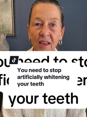 A post by @drelliephillips on TikTok caption: You need to stop artificially whitening your teeth #whitenteeth #whiteningteeth #whiteningstrips #whiteningstripsforsensitiveteeth 