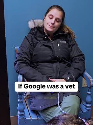 A post by @allstarveterinaryclinic on TikTok caption: Time to give Google some scrubs and a stethoscope 😅 #veterinarian #vetmed #vettechlife #vettechtok 