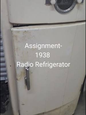 A post by @dustyoldstuff on TikTok caption: 1938 Crosley Refrigeradio gets a new life.  #Vintage #restoration #refrigerator #radio 