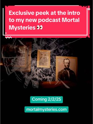 A post by @manicpixiemom on TikTok caption: Got the go ahead to share this exclusive intro to my new podcast Mortal Mysteries! Debuting 2/2/25 🤩 for more info check out mortalmysteries.com ❤️ #manicpixiemom #gravetok #gravecleaning #taphophile #historicaltruecrime 