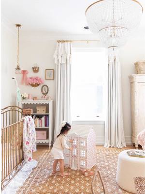 A post by @nabela on TikTok caption: our new home calls for a new nursery for our almost 3 year old. 🥹 phase 1 of her big girl room upgrade is here…  her request: “pink & pretty” 💞 so excited to continue to share the journey of turning this house into our home with you, wherever we will find each other 🫶🏽 Nabela on all platforms 🤍 #pocketsofpeace #nabelanoorhome #familytime #girlmom #toddlersoftiktok #transformation #RoomTour #homeimprovement #MomsofTikTok #momtok #homedecor #homemade #roommakeover 