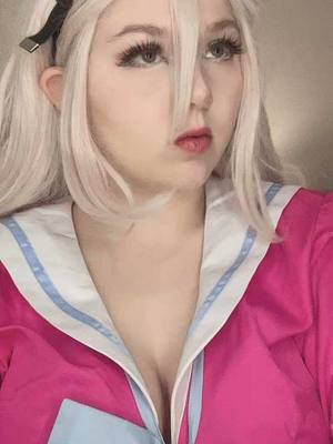 A post by @0..mikuhatsune on TikTok caption: I’ll miss everyone ,and scrolling on tik tok❤️  #cosplay #cosplayer #miuiruma #miuirumacosplay #cosplayersoftiktok #danganrompacosplay #cosplaymiuiruma #danganrompa 