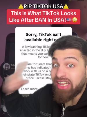 A post by @its_danzy on TikTok caption: What TikTok Looks Like After BAN In USA!🇺🇸😱❌ #fyp #foryou #foryoupage #tiktokban #usa #ban #sad #massfollowing #trending #viral 