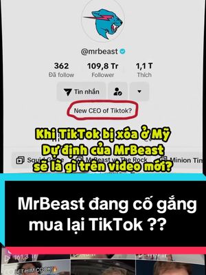 A post by @hoangvinhhh on TikTok caption: MrBeast đang cố gắng mua lại TikTok 💀 #VinhMC #mrbeast 