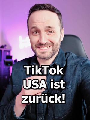 A post by @herranwalt on TikTok caption: TikTok USA ist wieder zurück! Erste US Creator berichten, dass sie wieder Zugriff haben. Der Ban wird wohl erstmal aufgeschoben. #1minutejura #nachrichten #lernenmittiktok 