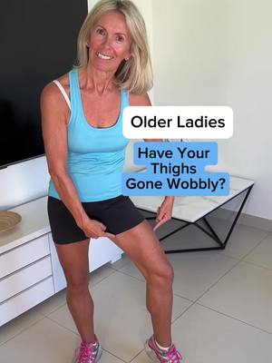 A post by @petragenco on TikTok caption: If your thighs have gone wobbly and you’ll want to wear shorts in summer, then start doing this beginner leg workout to strengthen and tone up those thighs. Grab some dumbbells and let’s do this! 😊