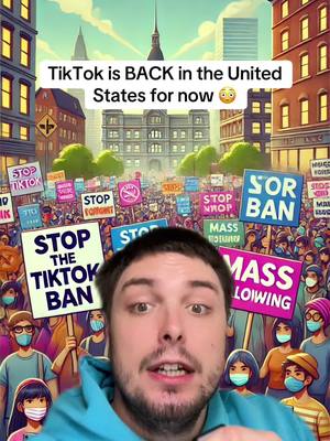 A post by @ayh.tee on TikTok caption: TikTok is back in the United States for now! 😳 did Trump just save TikTok? #greenscreen #tiktok #donaldtrump #ayhteenews #unitedstates 