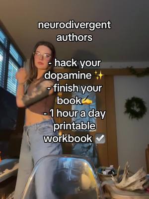 A post by @pipercj on TikTok caption: Make your dopamine work for you! I compiled all the tips and tricks I use whenever I write a book in “the neurodivergent author” workbook (in my l!nktree) #author #writersoftiktok #neurodivergenttiktok 