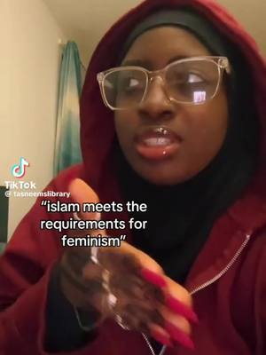 A post by @qahari on TikTok caption: The #islamic world view & the feminist world view are foundationally different 