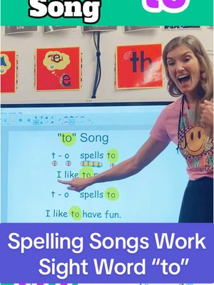 A post by @mrssmithscatchysongs on TikTok caption: Learn English with Songs!!  Spelling Songs are so much fun!!  #spelling #english #teachertok #kindergartenteacher #englishteacher #englishclass #mrssmithscatchysongs #kindergarten #catchysong #to #readwithus #readwithme #readenglish #sentenceladders 