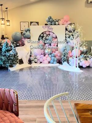 A post by @brenda.pdx on TikTok caption: Winter Magic @Shakin Reveal #oregon #balloonartist #partydecor #genderreveal #events #itsaboy 