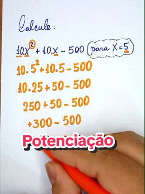 A post by @matematicacomfb on TikTok caption: Qual é o valor da expressão para x =5 #aula #matematica #escola #aprender 