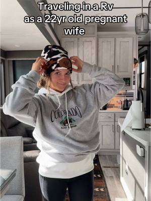 A post by @wondering.wheels on TikTok caption: Traveling in a Rv as a 22yr old pregnant wife🗺️📍 . . . . . . . . . . #traveling #travel #rv #rvlife #rvliving #rvlifestyle #traveltips 