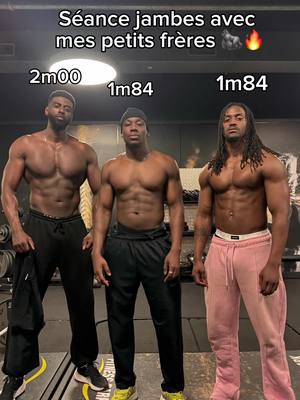 A post by @jimseuh on TikTok caption: Séance jambes avec mes petits reuf 😤 C’était bien drôle haha. Dans la douleur et la bonne humeur 💪🏾🦍🧠 Dites moi si vous aimez bien ce type de contenue mes yargas. Large ou rien mentalité 🏴 @habi @Blacky 🕷️ 