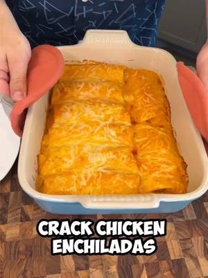 A post by @fooddudescook on TikTok caption: Crack Chicken Enchiladas 🤤 #recipes #EasyRecipe #cooking #DinnerIdeas 