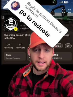 A post by @_edison.motors on TikTok caption: Replying to @Nathan Davey Rednote banned me for no reason.