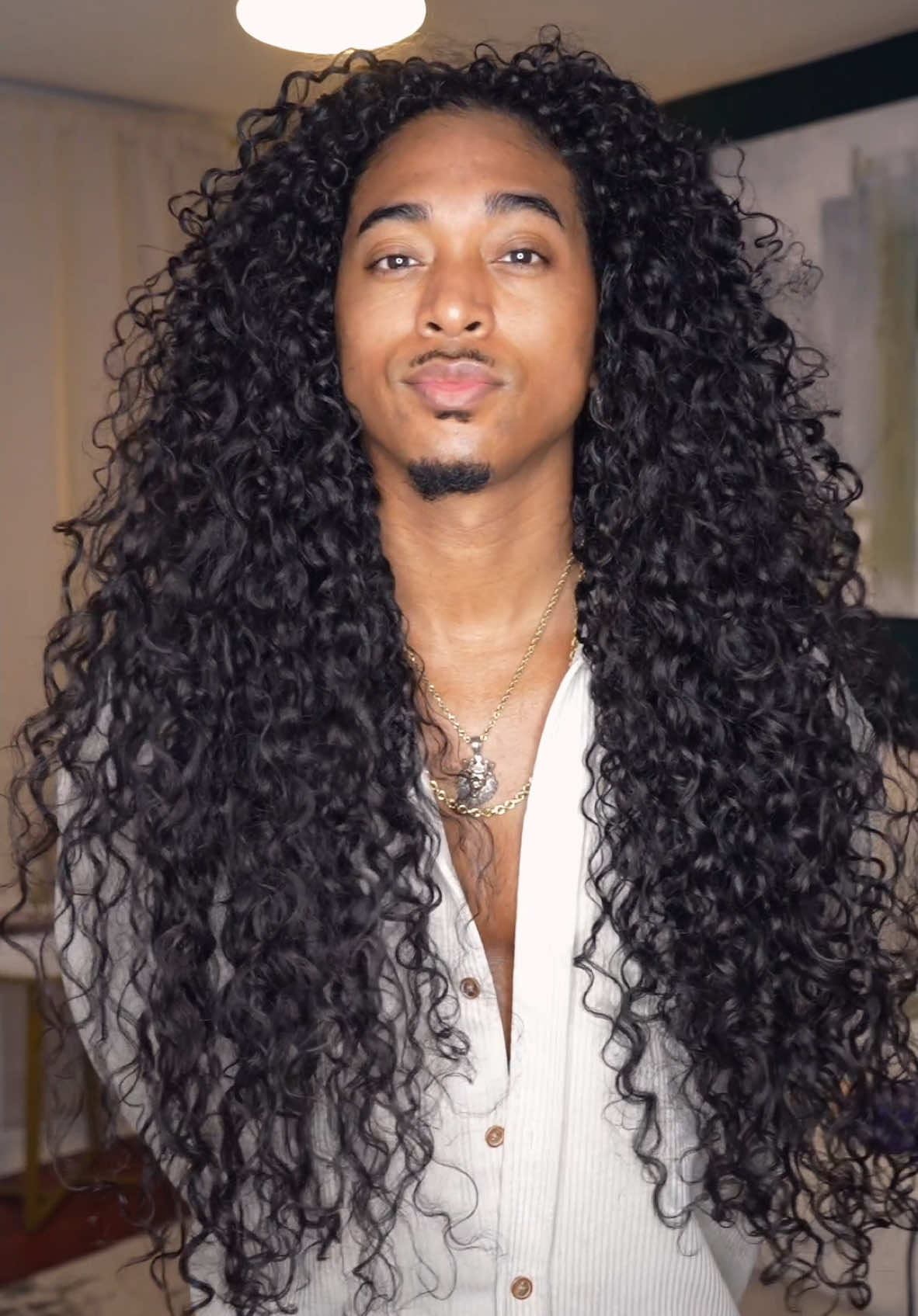 A post by @giofilipinohair on TikTok caption: Did I Cut Too Much? 😂 Definitely Seems Quicker To Dry! #gioswave #curlyhair 