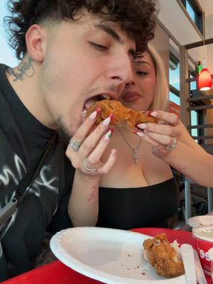 A post by @gnb.official on TikTok caption: GnB tests Jollibee in Las VEGAS 😋🍗 #gnb #couplegoals #foryoupage #foodreview 