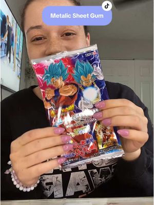 A post by @cheymd25 on TikTok caption: Japanese Metalic Sheet Gum! #candy #anime #dragonballz #metalicsheetgum #gum #socool 