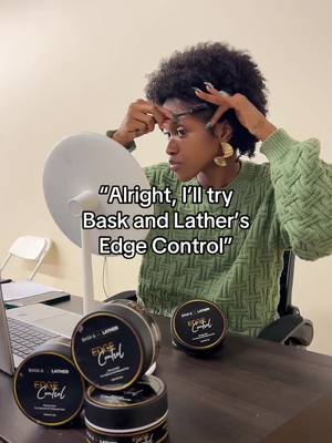 A post by @baskandlatherco on TikTok caption: What happens when you get yourself some #baskandlatherco 🤪 Start that healthy hair journey TODAY!  #edgecontrol #hairgrowthtips #fyp #TikTokShop #hairoil 