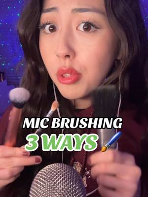 A post by @angeliclofiasmr on TikTok caption: ASMR MIC BRUSHING 3 different ways! Let me know your fave!! #asmr #angeliclofiasmr #asmrtok #micbrushing #micbrushingasmr #asmrtingles #tinglesasmr #triggersidontlike #relaxingvideos 