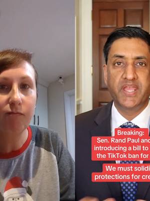 A post by @lithiumflower_asmr on TikTok caption: #duet with @Rep. Ro Khanna #breakingnews #tiktokban #khanna #randpaul #stopthetiktokban #makeyourvoiceheard 