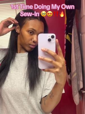 A post by @kenyab4real on TikTok caption: I ate this lil sew in right up 😋 I LOOK GOOD AF 😝 .. I’ve been doing hair for so long and finally decided to do my own sew in 🥹‼️ ABSOLUTELY LOVE IT 🔥😍😍🤭 #kenyab4real #fyp #hairtok 