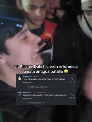 A post by @tumusicahoy on TikTok caption: “YO REPLANTEÁNDOME PORQUE DIJE BRISA” 😂🤣 El divertido intercambio de @dukoyasupiste y @LIT killah🩸 en RRSS 😏 #freestyle #duki #litkillah #rap #tumusicahoy #tmh 