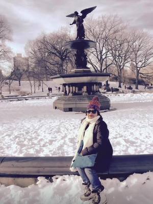 A post by @queenmadir on TikTok caption: Ice Ice Baby lol #centralpark #newyork #winter #mamabicnyc #pinaybeshie #itikitik🦆 #hya45 #pinaymomover50inflorida🇵🇭 #pinoytexas787 #clarkkent🦸 #1382gemma #cocosister🇨🇦🇺🇸🤪 #teamcharizzz😜😜 #teamwabs 