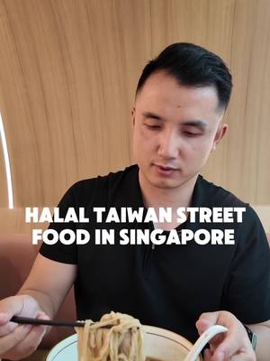 A post by @eatai786 on TikTok caption: Halal Taiwan street food in Singapore | Today I’m transferring at Changi airport and find out that they even have halal Taiwan cuisine which I never tried before. Let’s try it’s good or not? Also I will start a new trip to a Muslim country and explore how local live their live. Stay tuned! #chinesemuslim #halalfoodinsingapore#pasareatai 