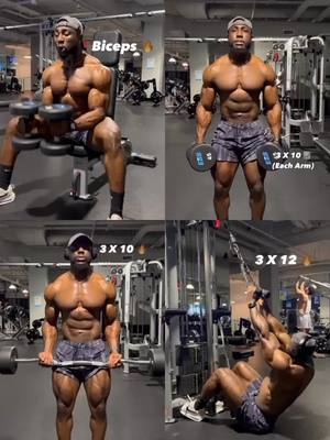 A post by @musclix on TikTok caption: 🔥FULL BICEPS WORKOUT (READ CAPTIONS!)🔥 Get our FREE 6-Week Gym Plan to boost your fitness journey! Check the link in bio and start today! FULL WORKOUT: 1️⃣ Barbell Curls: 4 sets | 8-10 reps 2️⃣ Alternating Dumbbell Curls: 4 sets | 10-12 reps 3️⃣ Preacher Curls: 4 sets | 12 reps 4️⃣ Hammer Curls: 4 sets | 10-12 reps 5️⃣ Concentration Curls: 4 sets | 12-15 reps 6️⃣ Cable Rope Curls: 4 sets | 12-15 reps ⏱️ Rest 60-90 seconds between sets. Pro Tips for Bigger Biceps: Focus on slow, controlled reps to maximize muscle tension. Keep your elbows stationary during curls to prevent cheating. Use a full range of motion for better biceps activation. Mix up grip variations to target different areas of the biceps. Squeeze at the top of each rep for maximum contraction. Get the FREE 6-Week Plan for expert guidance on workouts, meal plans, and more! Link in bio. Credits: starboy_camair #BicepsWorkout #ArmDay #MuscleBuilding #Bodybuilding #FitnessMotivation #TrainHard #StrengthTraining #GymLife